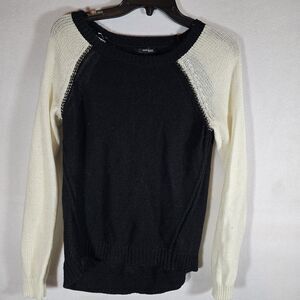 DKNY Womens Petite Medium Sweater Gray Hoodie Hooded Pullover Sweatshirt Knit